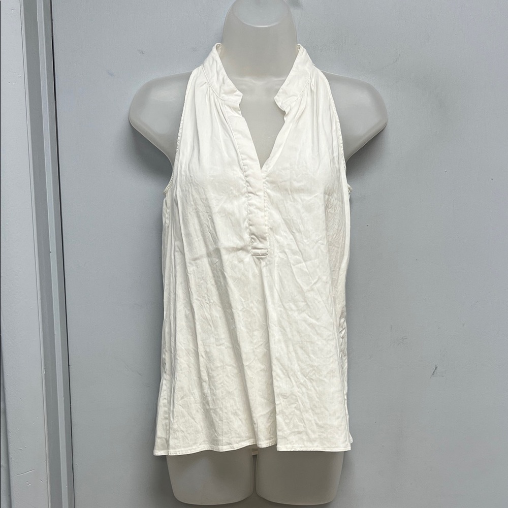 Theory Jillisa Easton Sleeveless Linen Blend Top – Ivory – Size P